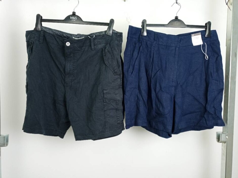 M&s Marks & Spencer 2xbundle Women's Shorts Blue Black Size: 22
