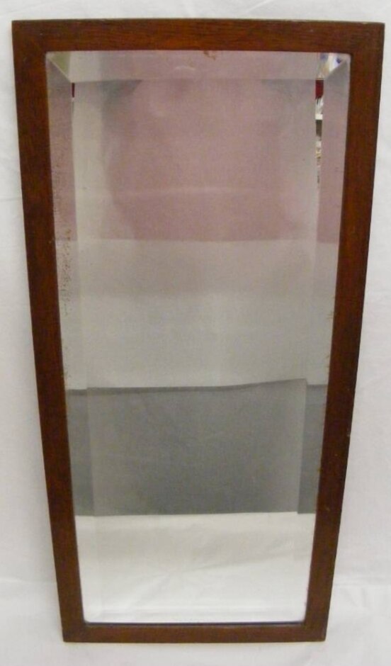 Vintage Bevelled Glass Wood Framed Mirror
