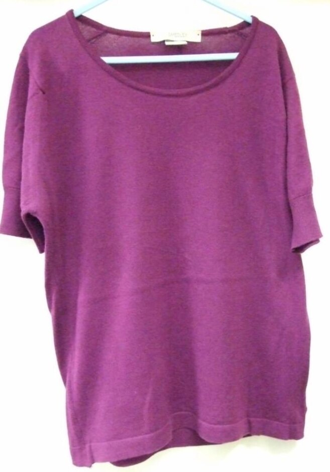 John Smedley Short Sleeve Cotton Jumper Purple Size: Xs