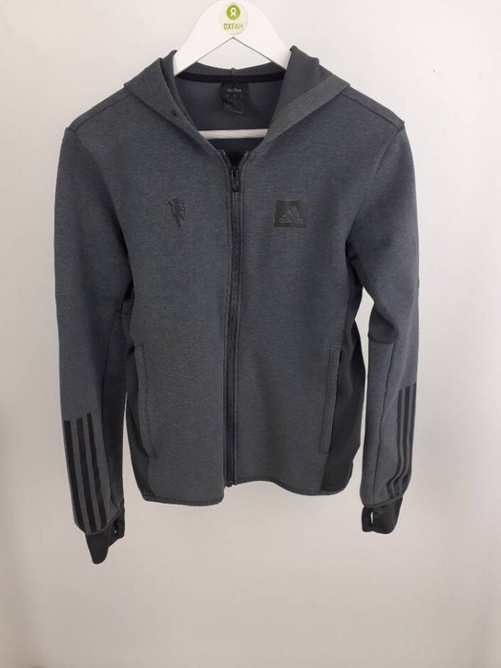 Adidas Men's Hooded Zip Jumper Grey Size: Xs