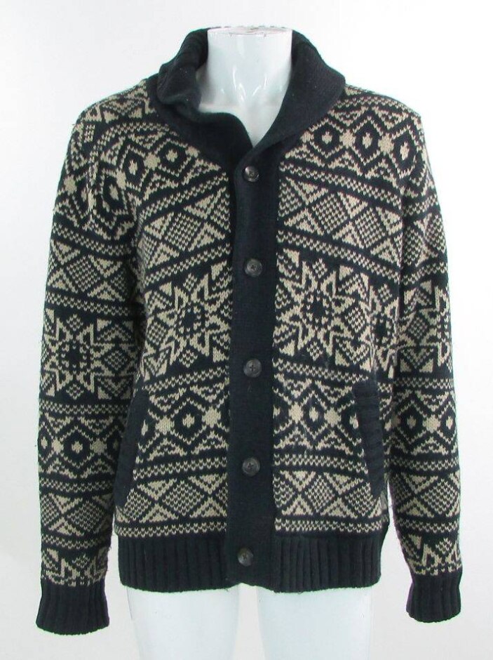 Bnwt Tu 50" Lined Wool Mix Cardigan Black & Beige Size: Xxl