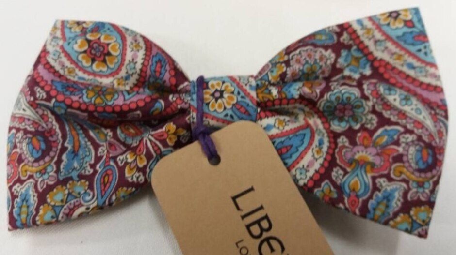 Liberty London Bow Tie - Burgundy Paisley
