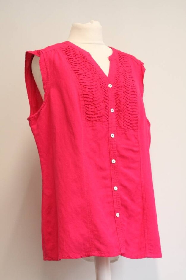 Debenhams Casual Collection Linen Blend Tunic Top Pink Size: 18