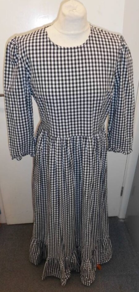 By Iris Gingham/check Shae Maxi Dress Black And White Size: L