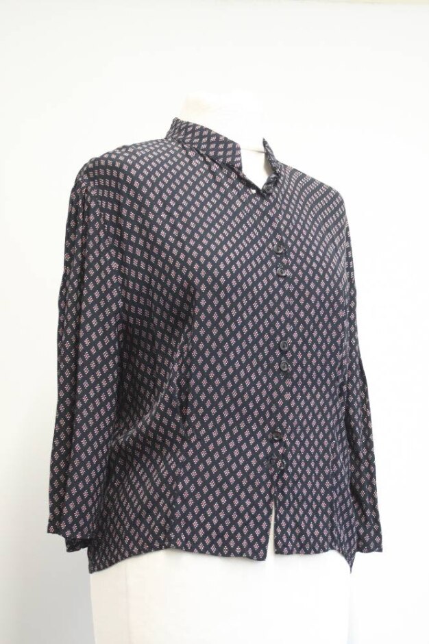 Unknown Button Up Blouse Black Size: 12