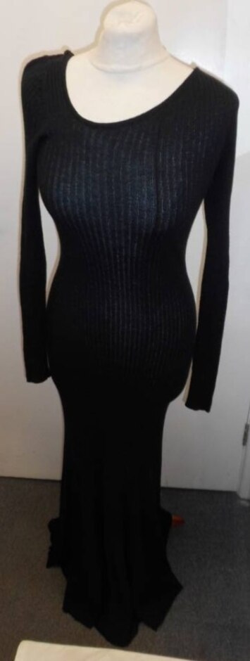 Marle New Zealand Cotton & Merino Knit Dress Black Size: 6