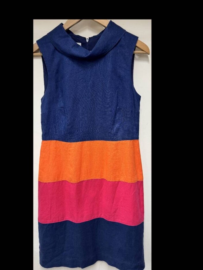 Hobbs Hobbs Multicolored Dress.  Navy/orange Size: 8