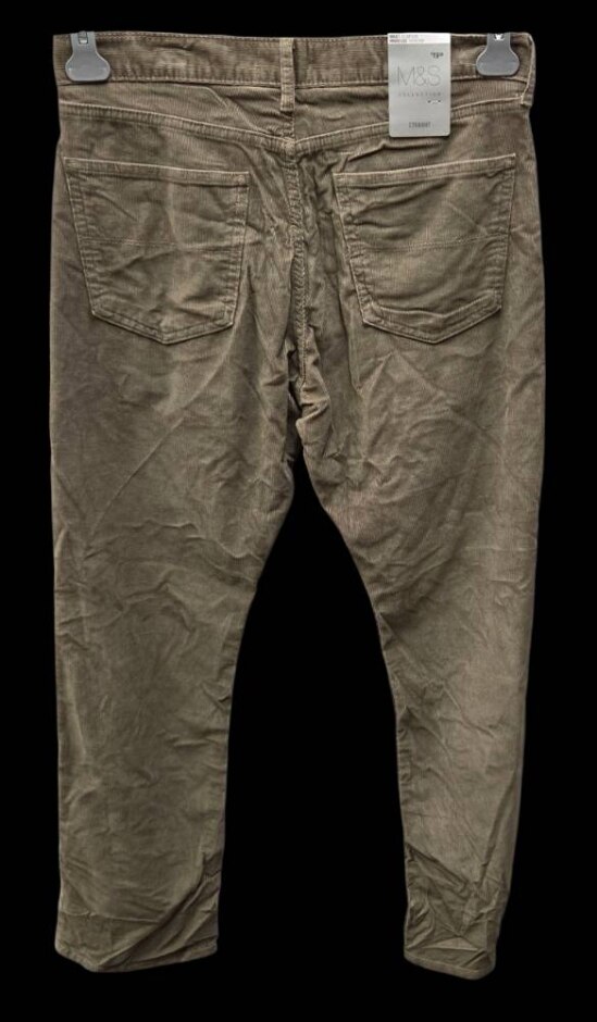 M&s Straight Leg Jeans  Beige  Size: 32