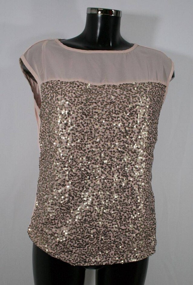 Roman Sleeveless Sequinned Top Pink Size: 10