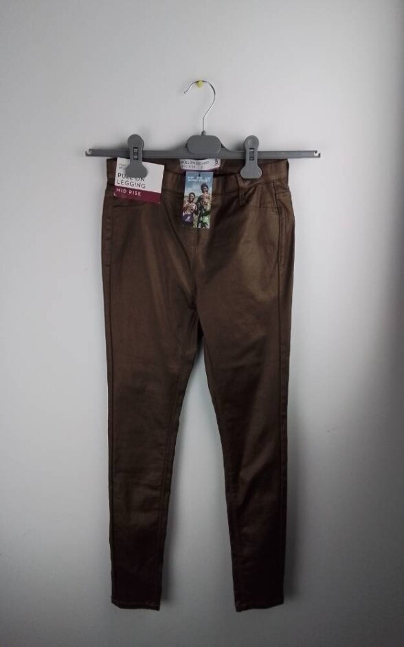 Pull On Legging Mid Rise Women's Brown And Tan Trousers Brown Size: 8