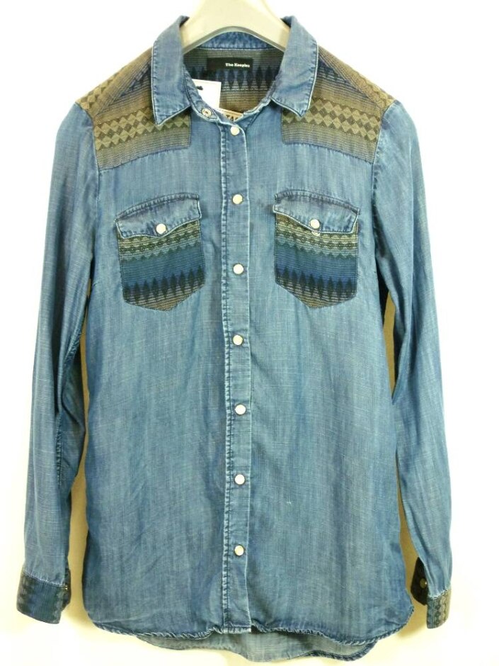 The Kooples Jean Ladies Shirt Blue Size: S