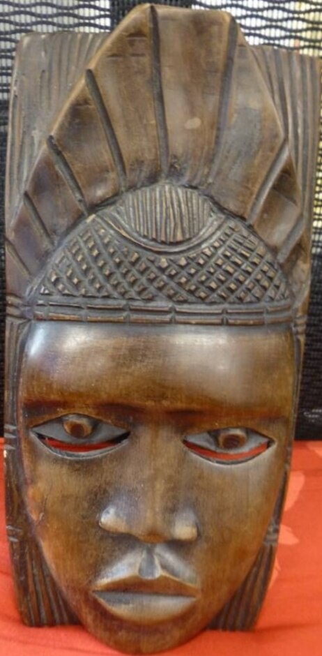 Vintage Hand Carved African Face Mask