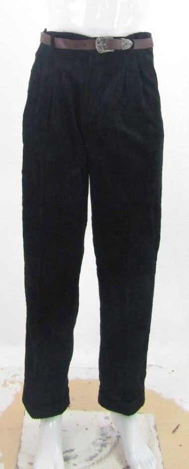Bnwt Vintage Club Montana Cotton Cord Trousers With Belt Navy Blue Size: 29