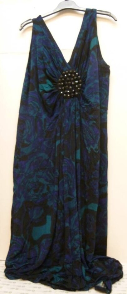 Ann Harvey Jewelled Detail Maxi Dress Blue/black Size: 24