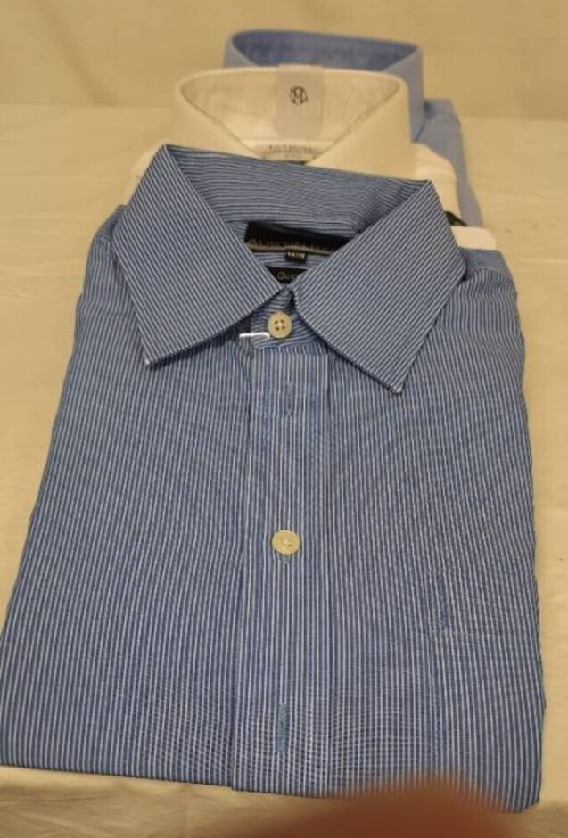. 3 Formal Shirts White And Blue Size: 16.5" Collar