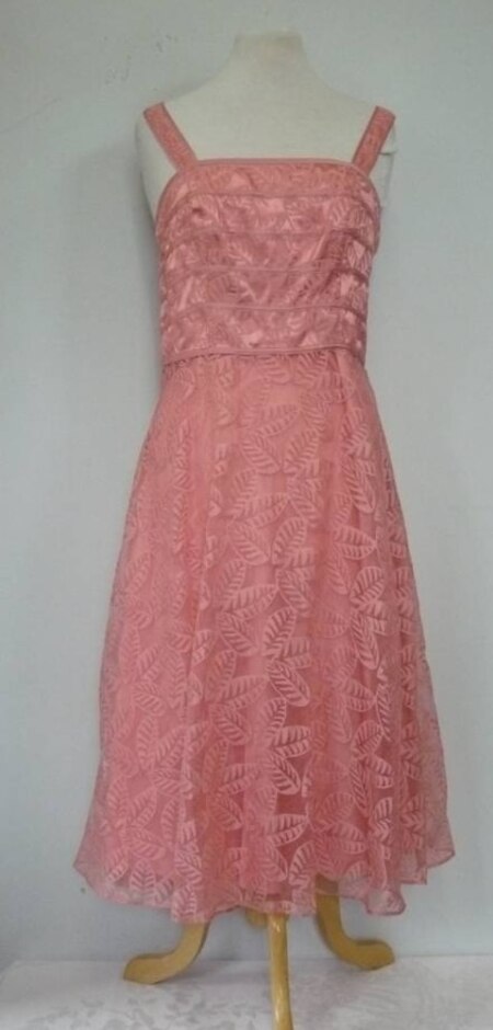 Jacques Vert Dress And Bolero Top Set Salmon Pink Size: 12
