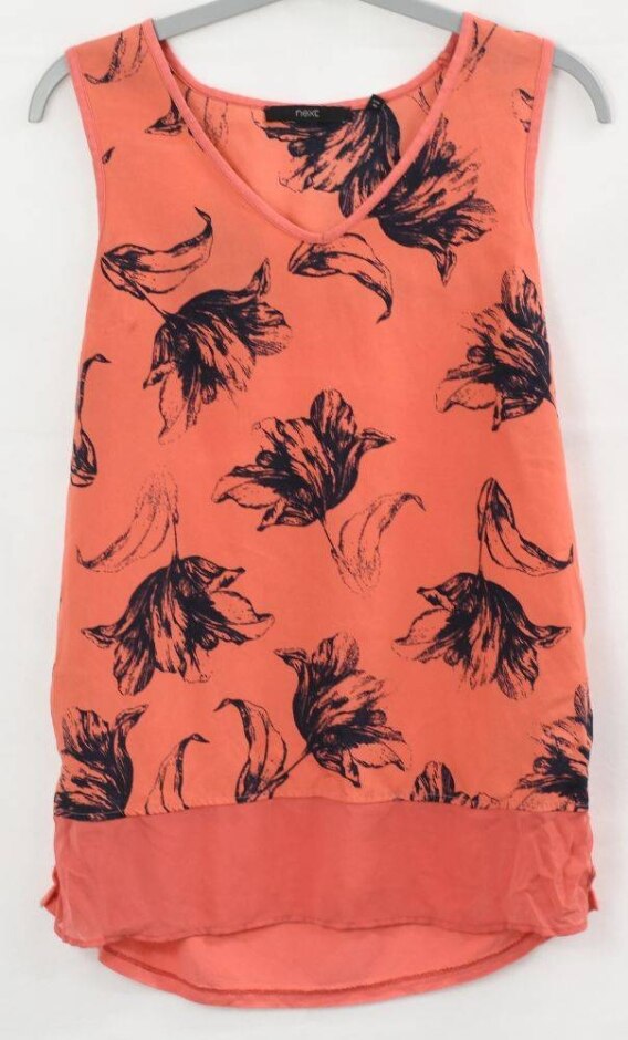 Next Patterned Sleeveless Top Peach Size: 12