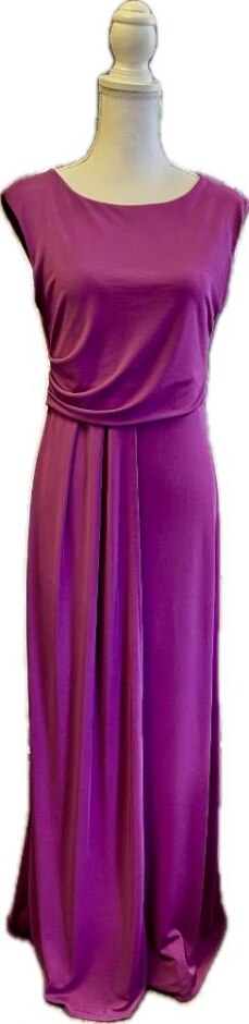 Warehouse Maxi Dress Sleeveless Fitted Dark Pink Size: 14