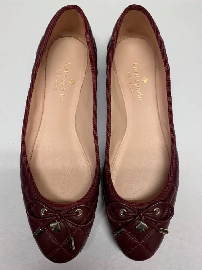 Kate Spade "pauline" Leather Ballet Flats - Cherrywood - Size Uk 6.5