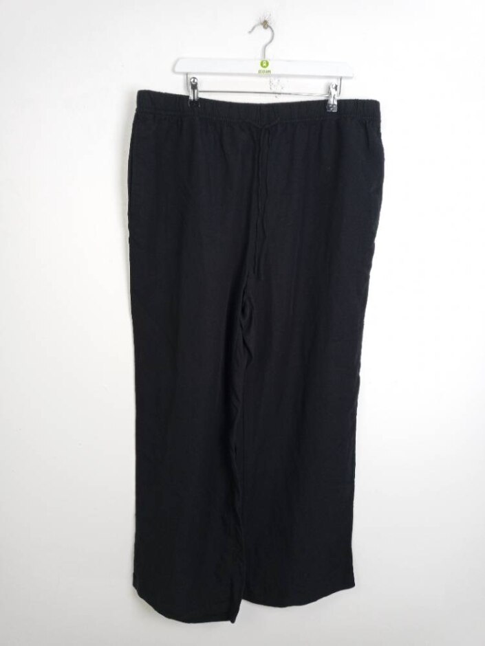 H&m Wide Leg Trousers Black Size: Xxl