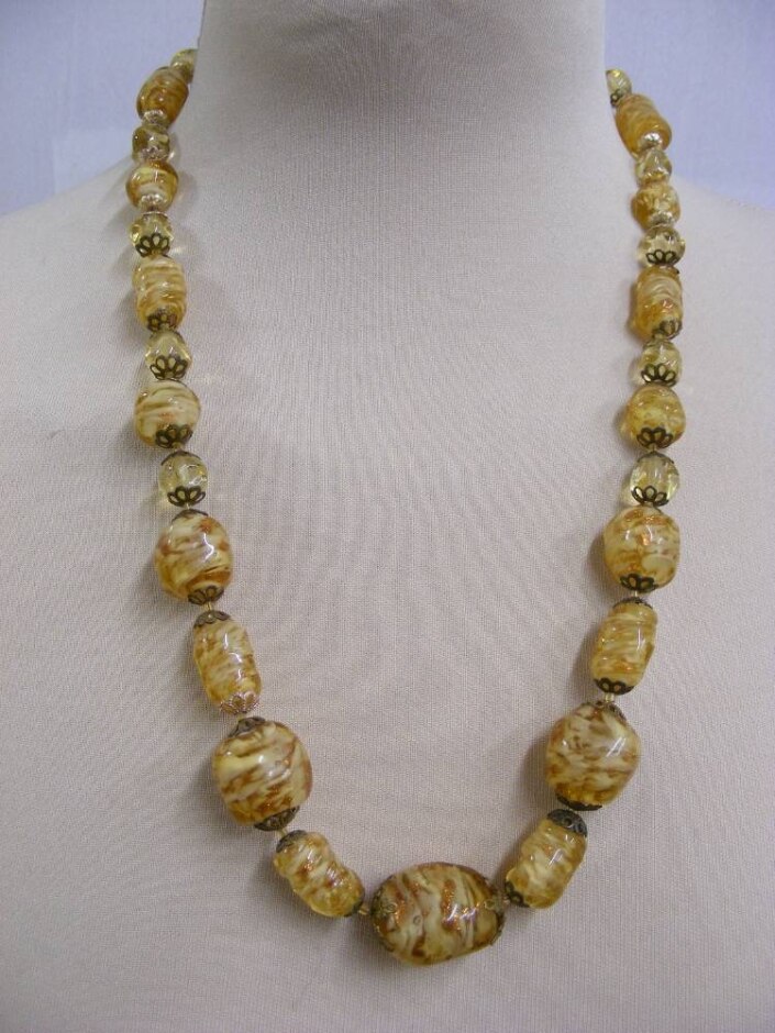 Chunky Gold Themed Beaded Necklace
