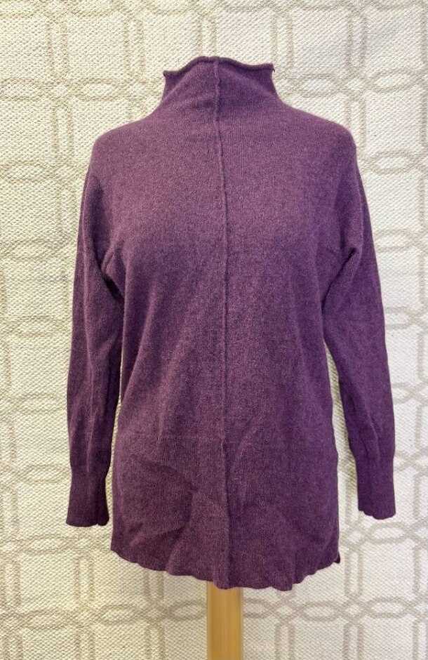 Autograph Mock Neck Cashmere Jumper Purple Size: Xs