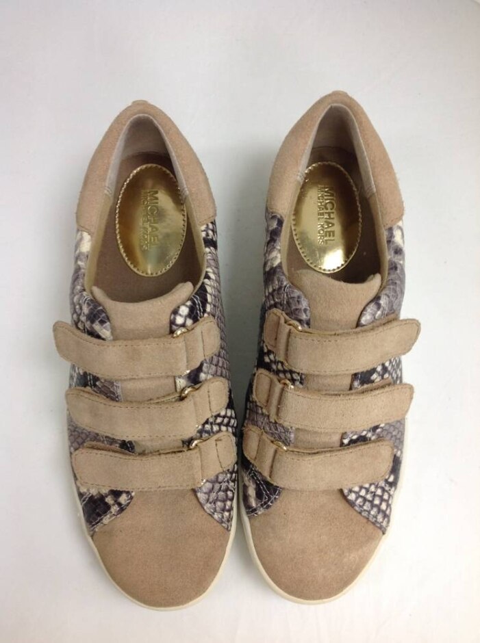 Michael Kors Craig Snakeskin Leather Velcro Trainers