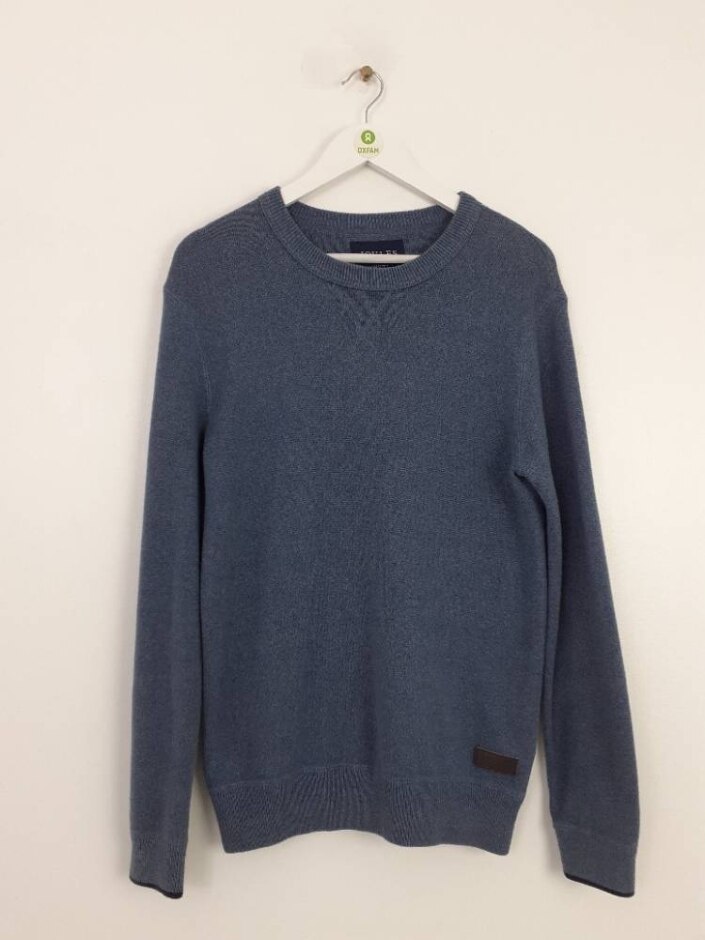 Joules Crew Neck Cotton Mix Jumper Blue Marl Size: S