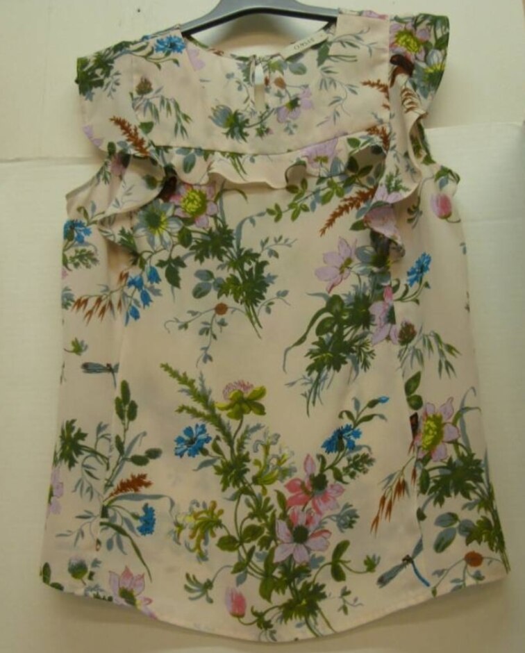 Oasis Sleeveless Patterned Top Pale Pink Multi Size: 14