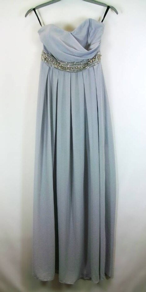 New - Tfnc Embellished Maxi Dress Grey Size: 8