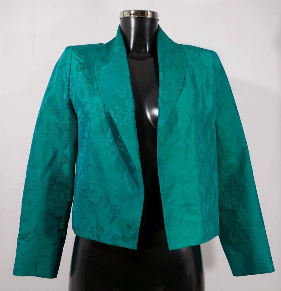 Vintage Ivona Ivons Silk Jacket Green Size: 10