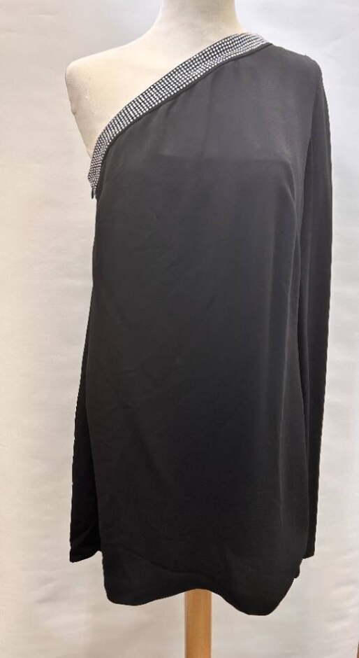 Reiss  One Shoulder Black Dress Black Size: 8