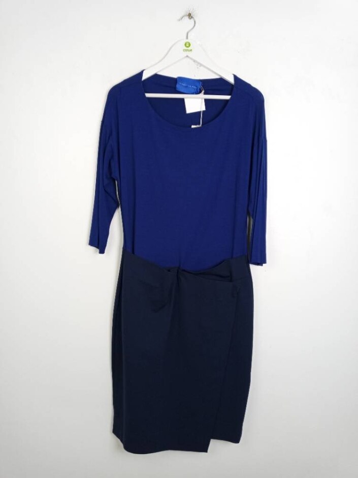 Winster London Jersey Midi Dress Blue Size: 14