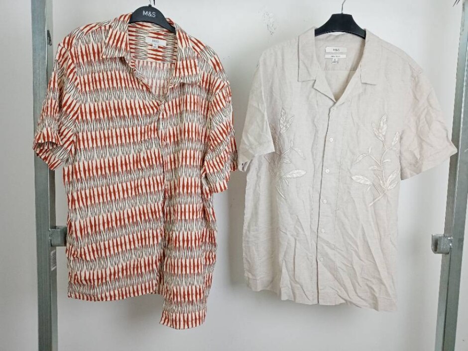 M&s  2pcs Short Sleeve Shirts Multi Size: Xl