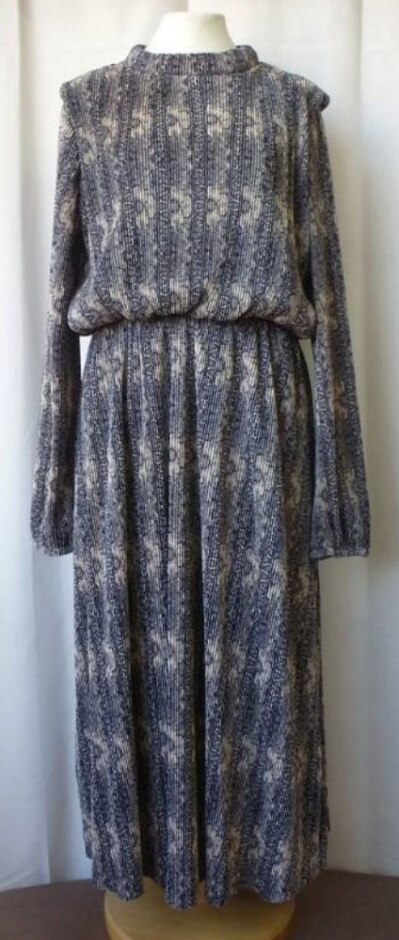 M&s Collection Plisse Snake Print Midi Dress Beige & Black Size: 12