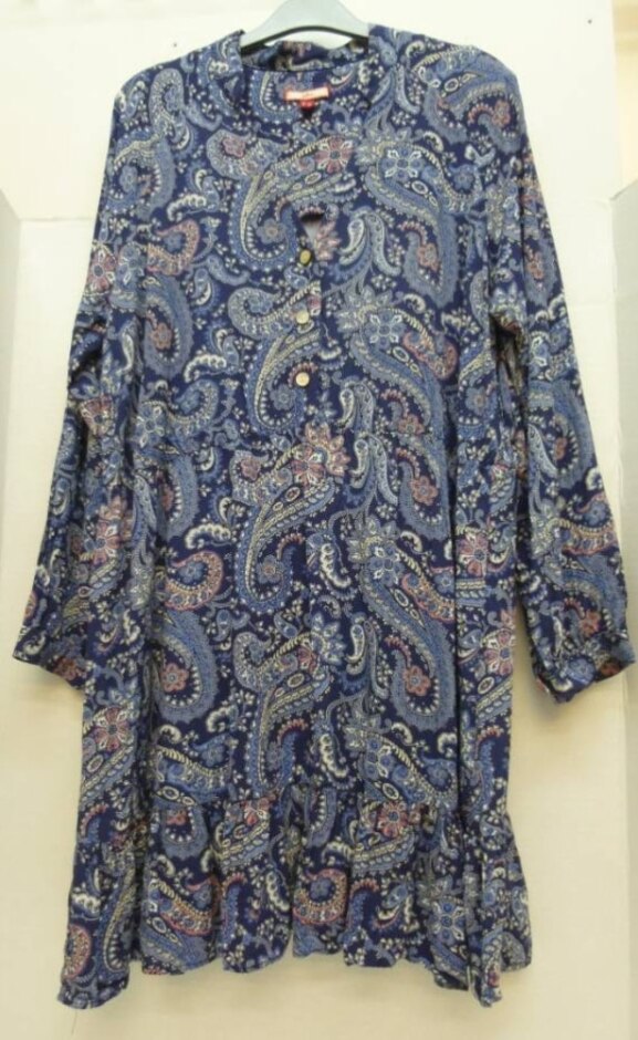 Joe Browns Paisley Inspired Floral Dress Blue Multi Size: 16