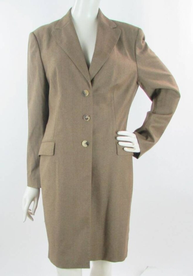 Piazza Sempione Julian Wool Coat Oak Brown Size: 16