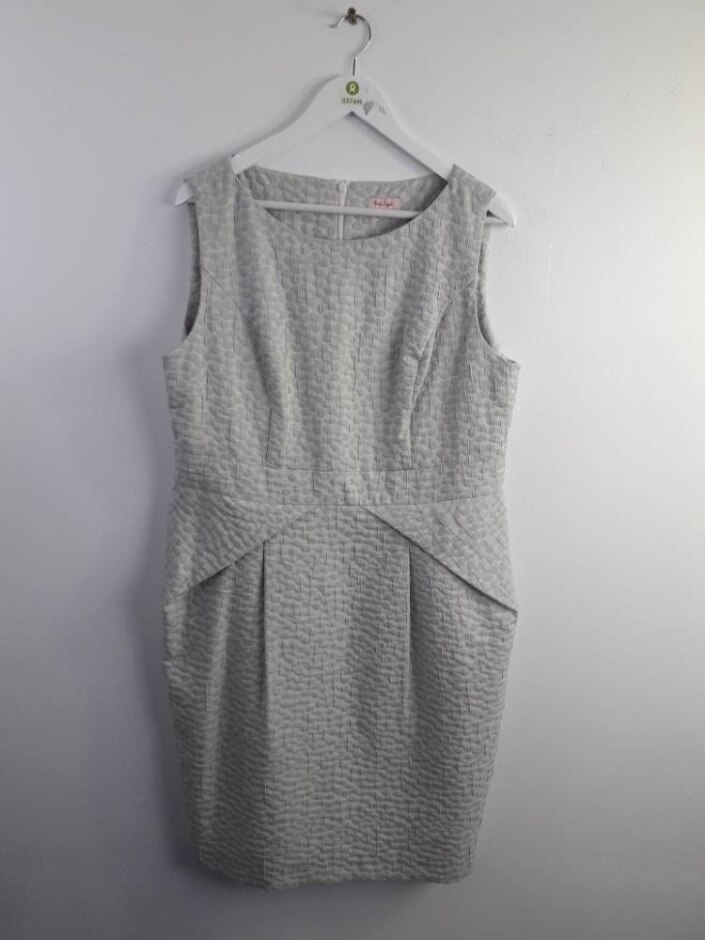 Phase Eight Textured Shift Dress Grey Size: 18