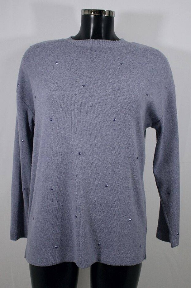 F&f Studded Soft-touch Jumper Pale Blue Size: Xs
