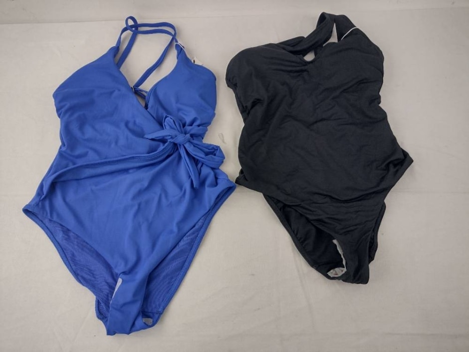 M&s Marks & Spencer Swimsuit Bundle X 2 Black & Blue Size: 8