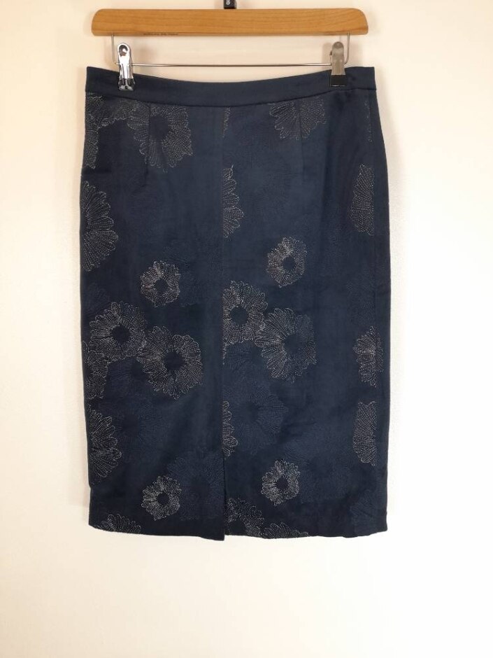 White Stuff Embroidered Skirt Navy Blue Size: 8
