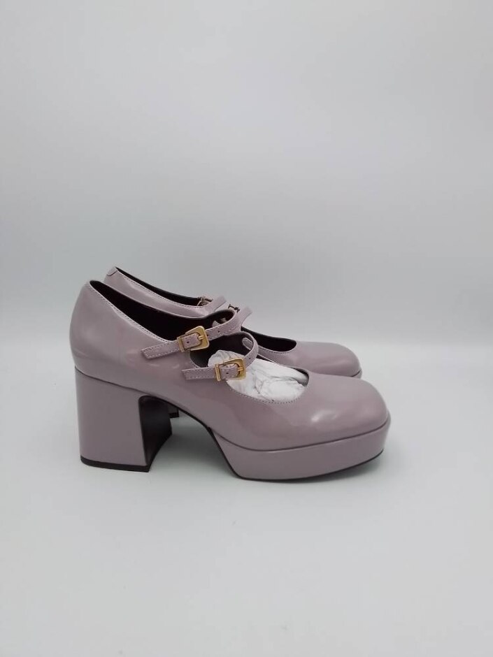 Charles & Keith Jaylin Patent Lilac Mary Janes Size Uk 5