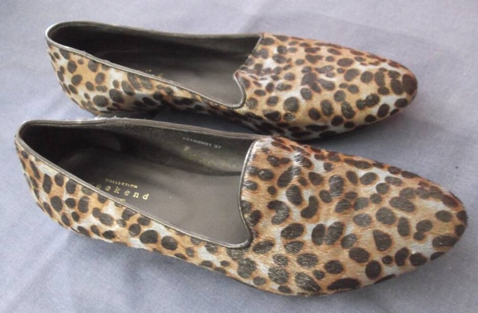 John Lewis Weekend Collection Animal Print Loafers Size 37 (uk 4)