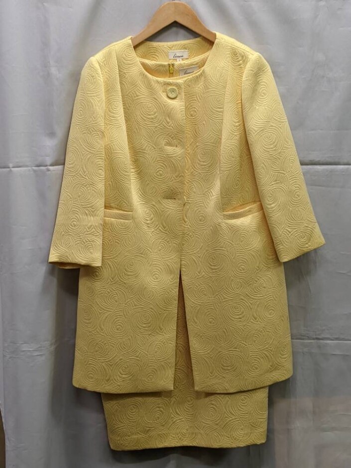 Linea   Matching Coat And Dress Yellow Size: 10