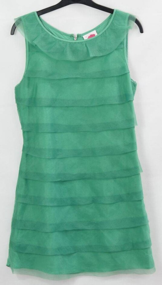 Lipsy Silk Sleeveless Layer Dress Green Size: 12