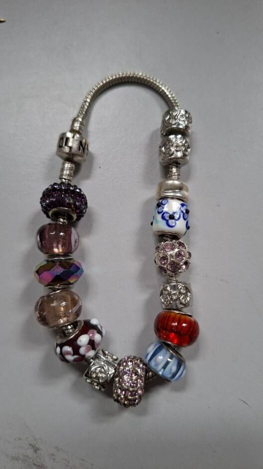Pandora Silver Bracelet & Various Charms Preloved