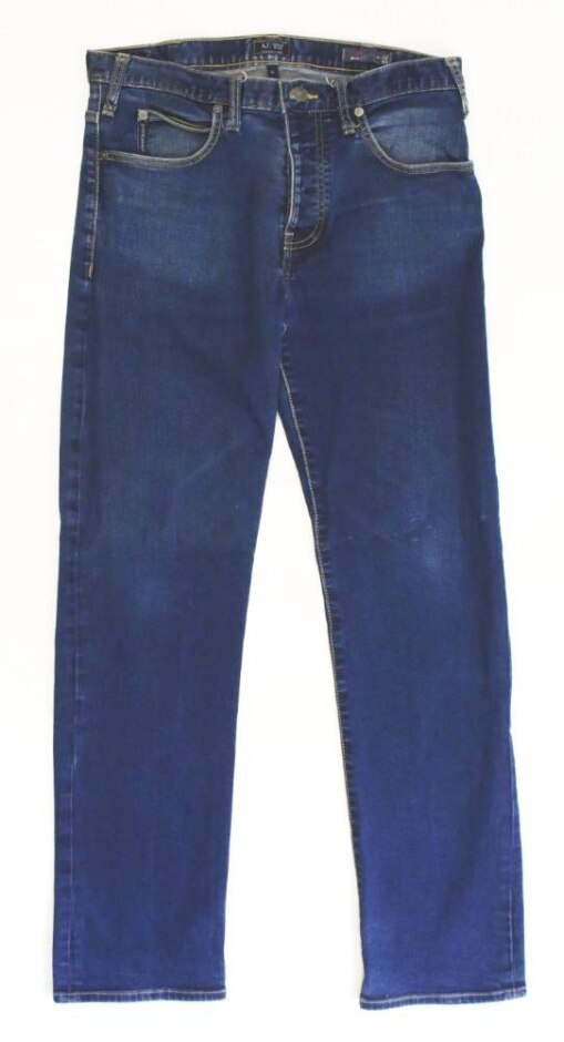 Armani Jeans Straight Leg Jeans Mid Blue Size: 32