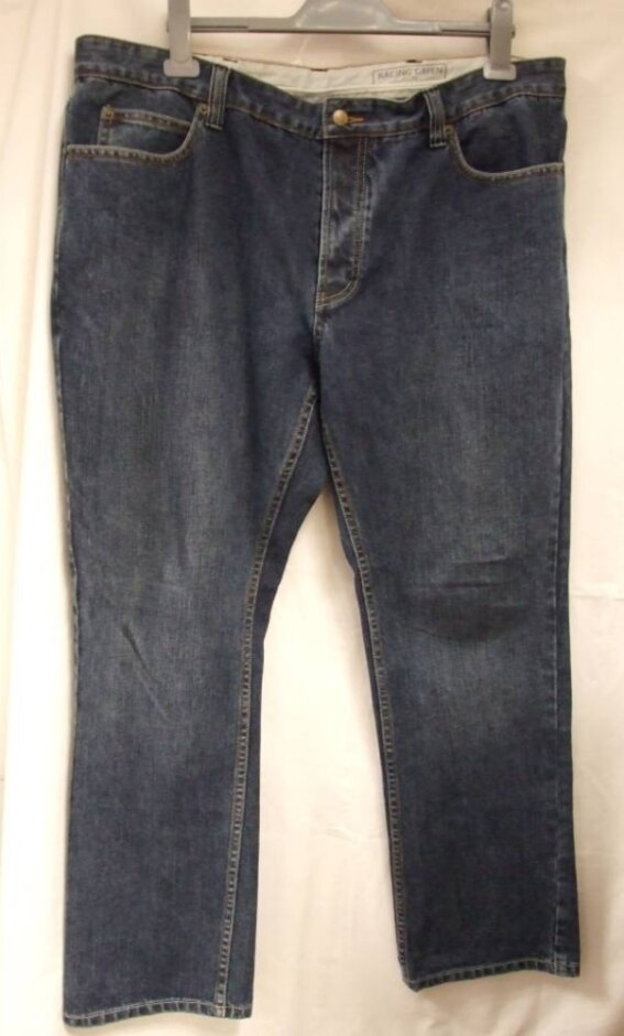 Racing Green Straight Leg Jeans Denim Blue Size: 42
