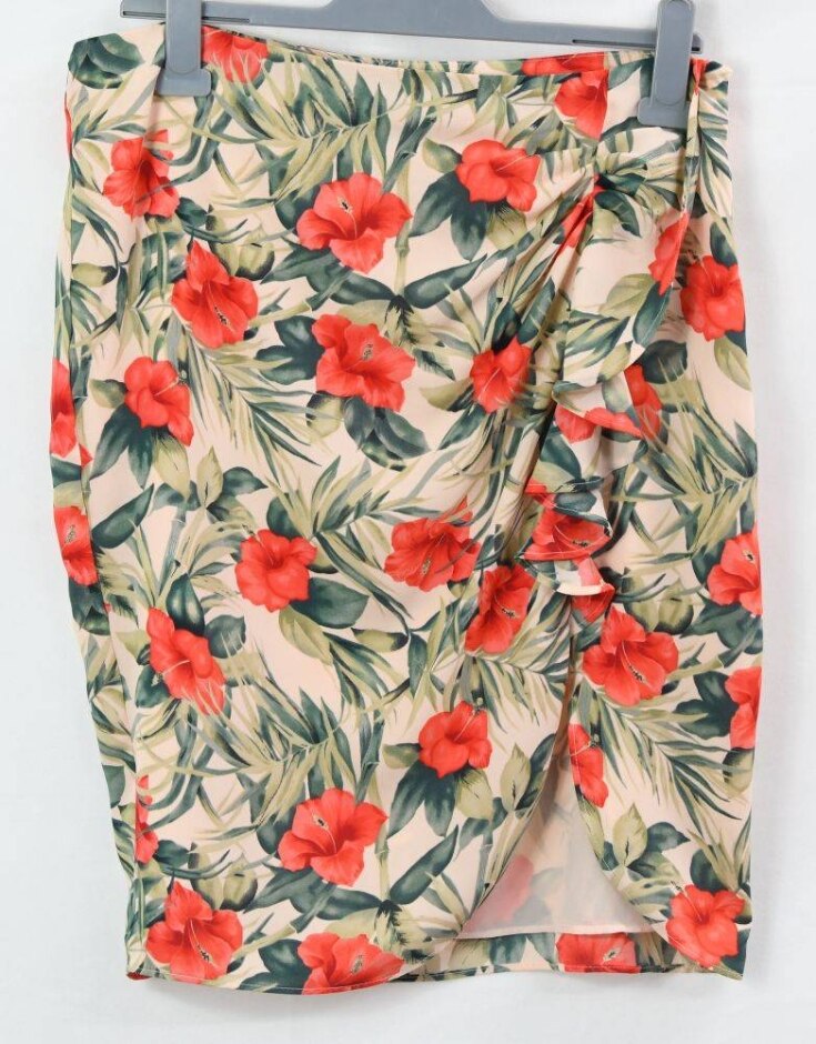Oasis Tropical Flower Skirt Multi Color Size: 14