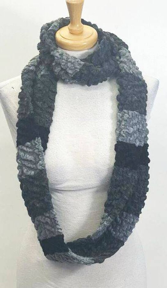 As New Knitted Textured Infinity Scarf